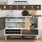 Mid Century Buffet Sideboard Wooden Storage Cabinet with Shelves